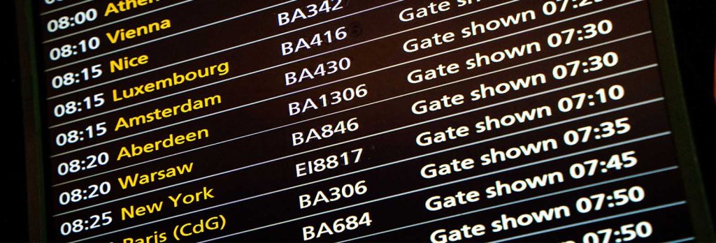 Airport Drop Off Departure Board